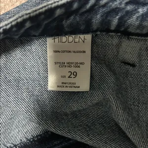 Hidden wide leg, high waisted frayed jeans thumbnail 3