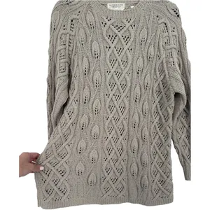 Alfred Sung‎ Sport Vintage Cable Knit Fisherman Crew Neck Sweater Size Small thumbnail 8