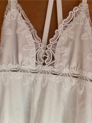 Flora Nikrooz X Anthropologie ivory Lace-Trim slip dress nightgown & Robe Set thumbnail 5
