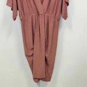 NWT Gibsonlook Rose Gold Metallic Knit V-Neck Dolman Sleeve Midi Dress‎ Stretch thumbnail 4