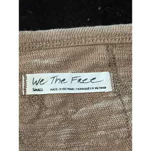 We The Free Shirt Womens Small Green Boat Neck Long Sleeve Cropped Patchwork thumbnail 9