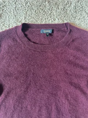 Quince Super Luxe Baby Cashmere Crewneck Sweater - Burgundy thumbnail 2