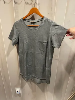 Cute oversized Y2K washed gray pocket t-shirt long streetwear normcore thumbnail 5
