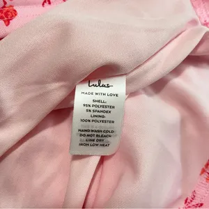 NWT Lulus Hot Off The Mesh Pink Floral Ruched Bodycon Halter Mini Dress LARGE‎ thumbnail 10