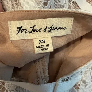 For Love & Lemons XS Cheyenne Lace Mini Dress Ivory Coquette Fairy‎ Schoolgirl thumbnail 5