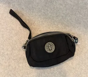TAOMAOMAO Black Nylon Wristlet Bag Multi‎ Zip Travel Pouch Utility Wallet Small thumbnail 1