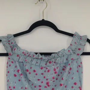 Superdown Revolve Sky Blue Floral Mini Dress Size Small Off The‎ Shoulder Girly thumbnail 5