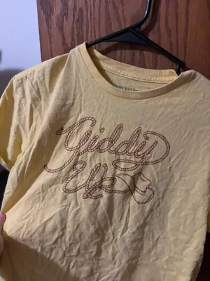 American Highway Yellow “Giddy Up” Western Graphic Cropped Tee thumbnail 3