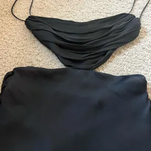 ZARA Black spaghetti strap cute put draped mini dress never worn thumbnail 6