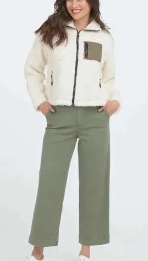 Loft NWT Women's Gray High Rise Slim Wide Leg Crop Pants Size 6 thumbnail 1