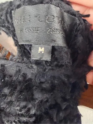 Nili lotan fringe feather halter silk blend dress in black size medium thumbnail 5