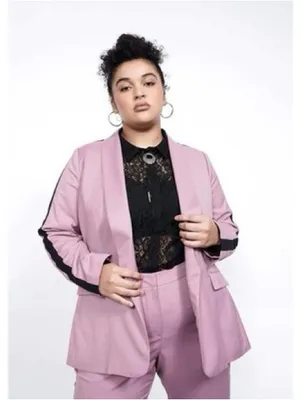 Wildfang The Empower Colorblock Tux Blazer Mauve Black Womens Tailored Medium thumbnail 8