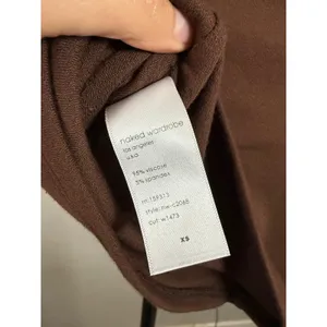 Naked Wardrobe Womens XS Brown Mesh Panel Long Sleeve Crop Top NW-C2068 thumbnail 4