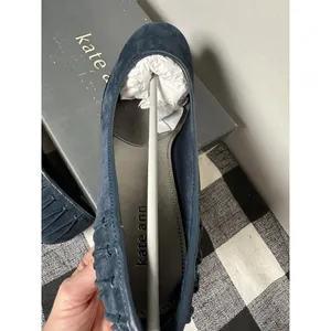 New Size 8 M Kate Ann Leah Mid‎ Wedge Pump Comfort Shoe Pleated Suede Blue thumbnail 10