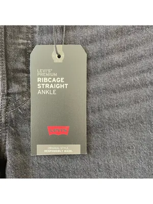 Levi’s Ribcage Straight Ankle Washed Black Gray Size 28 Inseam 27 Grunge Casual thumbnail 5