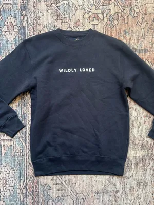 Crowned Free NWT Wildly Loved Navy Crewneck Sweatshirt Pullover - Women’s Small thumbnail 7