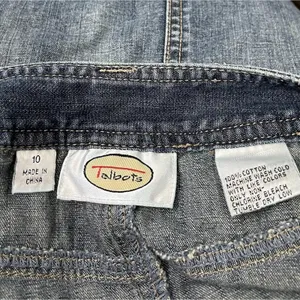 Talbots Denim Skirt Size 10 Blue Jean Drawstring 100% Cotton Short A-line Casual thumbnail 3