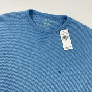 American Eagle‎ Shirt Womens XS Blue Waffle Knit Thermal Crewneck Long Sleeve thumbnail 2