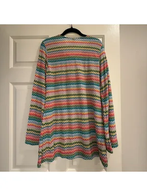 PQ Swim Ziggy Noah Coverup Tunic Chevron Rainbow Bell Sleeves XS / S Multicolor thumbnail 9