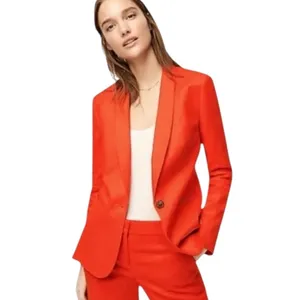 J. Crew Wool Blend Parke Single Button Blazer Orange Red Size 0 thumbnail 2