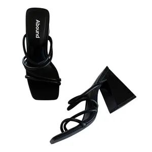 Abound Women's Austry Tubular Strappy Block Heel Black Platform Sandals Size 5 thumbnail 1