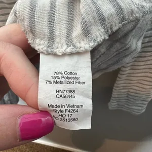 J. Crew Women's Artist T Metallic Stripe Boat Neck Long Sleeve Size XS thumbnail 7