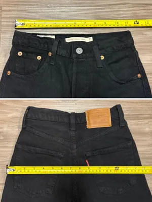 Levi’s Premium Ribcage Straight Ankle Jeans W23 L27 Black Sprout Big E thumbnail 7