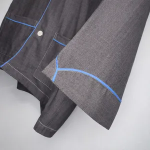 Vintage Christian Dior Pyjama Herringbone Button Front Lounge Shirt M Luxury 80s thumbnail 6