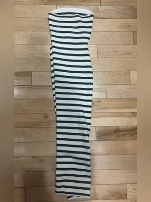 Lulu’S Trend-Worthy White Striped Ribbed Cutout Strapless Midi Dress thumbnail 8