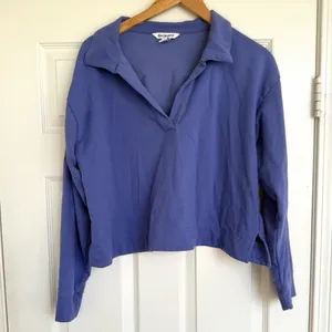 Athleta Retroterry Polo Sweatshirt Purple Lavendar Long Sleeve Collar Size M‎ thumbnail 3