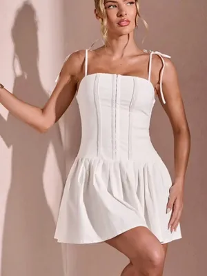 Pin Tuck Corset Bodice Mini Dress Size XS Spaghetti Straps thumbnail 11