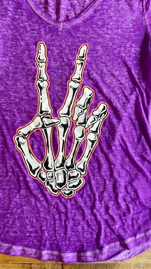 All Access Skeleton Hand Purple Shirt Juniors, Size S (3/5) thumbnail 3