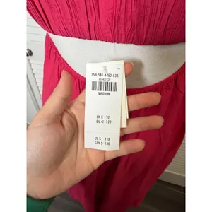 Abercrombie & Fitch Pink Babydoll Crinkle Textured Maxi Dress w/ Pockets Medium thumbnail 6