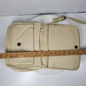 Vintage Fossil Crossbody Bag #75082 Medium Cream Soft Leather Adjustable Strap thumbnail 14