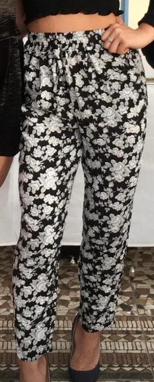 Boutique High Waisted Floral Pants thumbnail 1