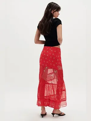 Free People Daniella Lace Maxi Skirt Large thumbnail 2