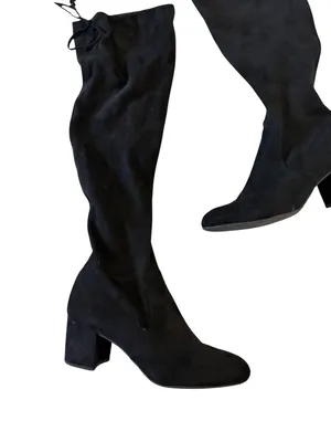 GIANNI BINI Trillia Black Faux Suede Pull On Boots Size 7.5 thumbnail 4