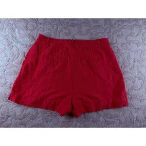 On 34th Women's Red Linen Blend Pleated High Rise Shorts Size 14 thumbnail 2