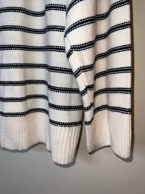 For The Republic Striped Knit‎ Sweater Cream Black 2X NWT thumbnail 4