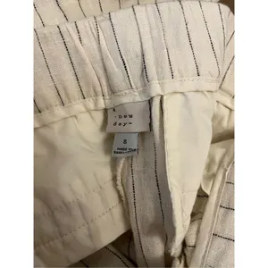 A New Day‎ Cream Linen Pinstripe Wide Leg Pants thumbnail 3