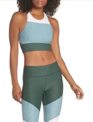 Outdoor Voices Women Blue Tri Tone Slash Back Sports Bra XS v6x thumbnail 1