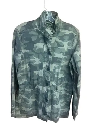 Lucky Brand hooded utility jacket Green Camo Sz S NWT thumbnail 1