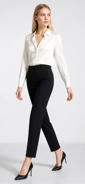 ZARA Women's High Rise Black Dress Pants Size 8 thumbnail 1