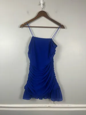 Amanda Uprichard Kiana Mini strapless Dress blue size medium thumbnail 3