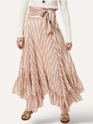 Free People One Giselle Convertible One-Shoulder Striped Midi Dress M thumbnail 5