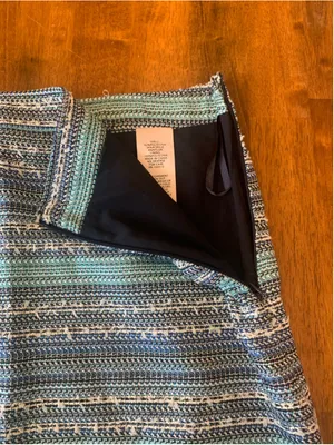 Nanette Lepore Mini Skirt Size 6 Blue Teal Tweed thumbnail 4