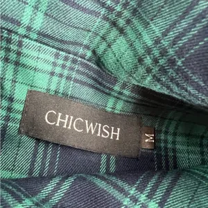 Chicwish Green Tartan Dolly Dress Coat plaid green blue‎ sz M thumbnail 5