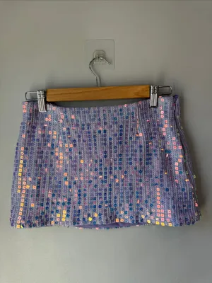 Princess Polly Sequin Headliner Shimmer Mini Skirt Purple thumbnail 2