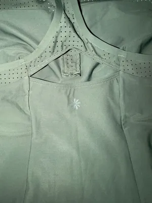 Athleta Olive green quarter zip active tank thumbnail 4