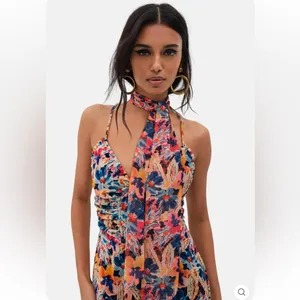 For Love & Lemons Velour Dress +Scarf to Match Revolve Exclusive Abstract NWT thumbnail 5
